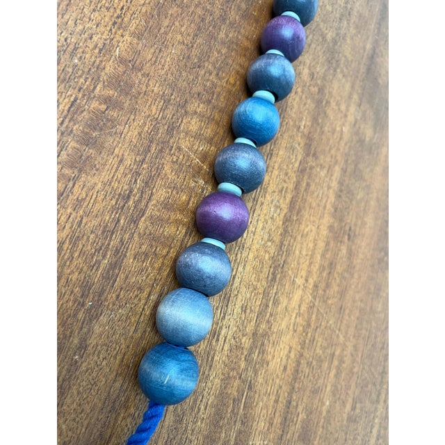 Blue Mid-Century Modern Wooden Beads Necklace from Aarikka, 1960s For Sale - Image 8 of 18