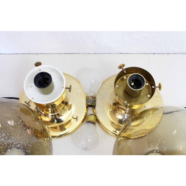 Smoked Glass Space Lamps, 1970s, Set of 2 For Sale - Image 3 of 17