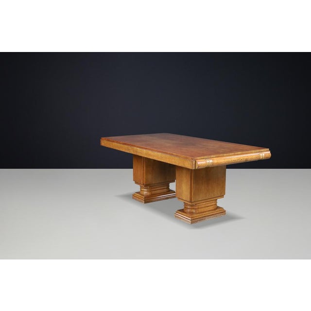 1930s French Art Deco Extendable Dining Table in Oak attributed to Charles Dudouyt, 1930s For Sale - Image 5 of 14