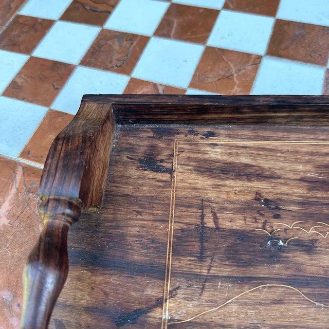 1970s 1970s Wooden Carved and Painted Tray For Sale - Image 5 of 11