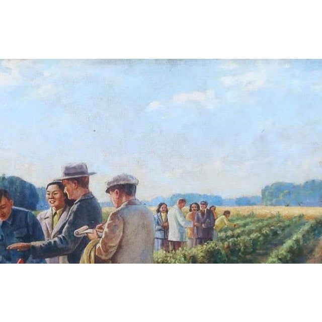 Realism Soviet Socialist Realism Oil Painting, Ukrainian Artist Abramov, 1956 58-91 For Sale - Image 3 of 6