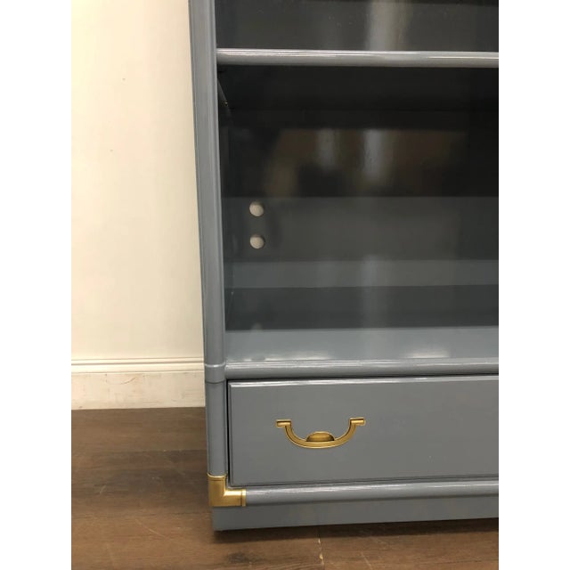 1970s Blue/Gray Drexel Bookshelf For Sale - Image 5 of 9