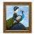 Vintage Painting of Woman With Peacock in Ornate Gold Frame – Contemporary Figurative Art For Sale