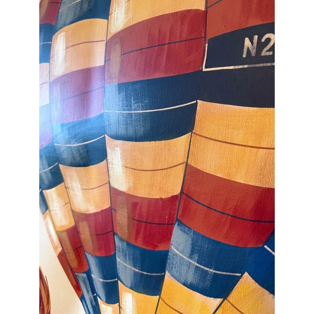 Large colorful hot air balloon painting with custom frame. Would be perfect for nursery, playroom or vacation home
