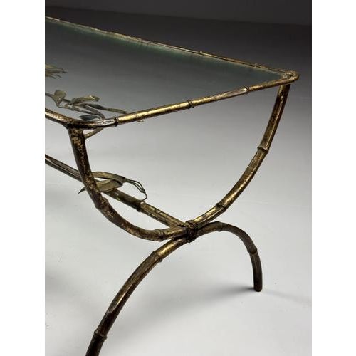 Faux Bamboo Metal Coffee Table For Sale - Image 3 of 12