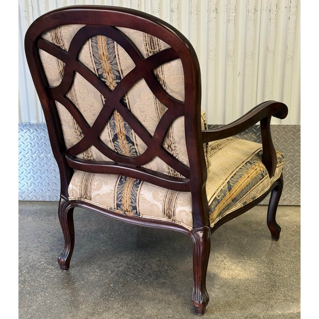 1990s Flexsteel French Upholstered Fauteuil Armchair For Sale - Image 5 of 10