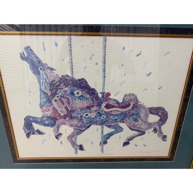 Abstract 1984 Carousel Horses by Tim Boatright Artist Signed&numbered 15/500 For Sale - Image 3 of 8