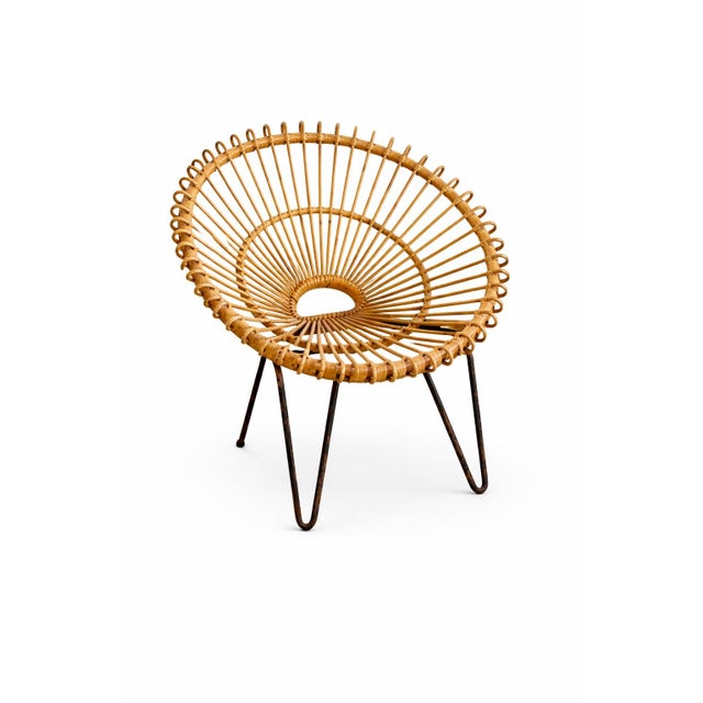 1950s Rattan Sun Lounger by Janine Abraham & Dirk Jan Rol, 1950 For Sale - Image 5 of 5