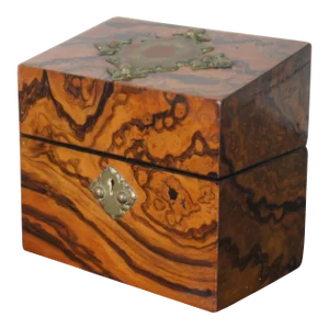 19th Century Antique Victorian Burr Walnut Perfume Bottle Apothecary Caddy Box Casket 5"
