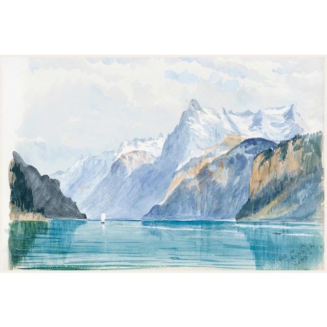 Bay of Uri, Brunnen, Switzerland by John Singer Sargent, Vintage Art Print, 60" X 40" For Sale