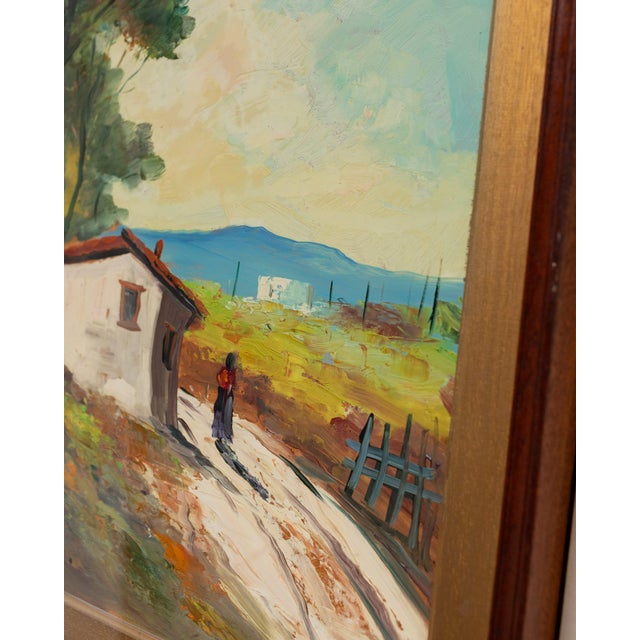 Modern Italian Artist, Landscape, Oil on Wood, 1960s, Framed For Sale - Image 3 of 12