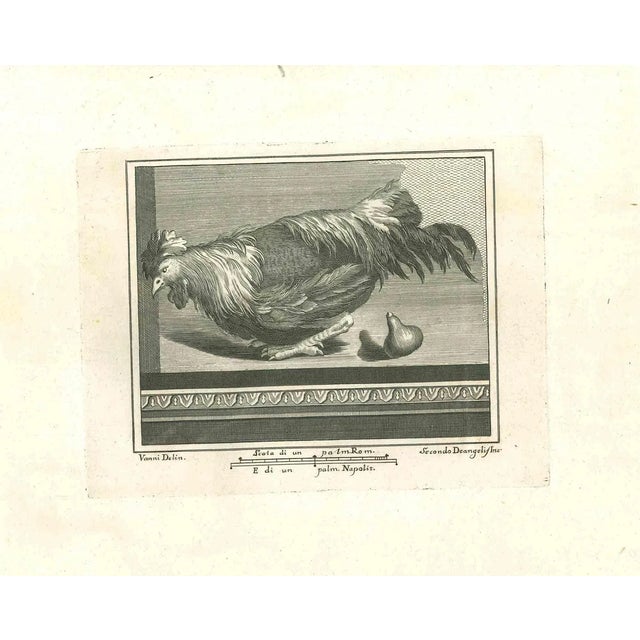 Secondo De Angelis, Ancient Roman Fresco, Original Etching, 18th Century For Sale