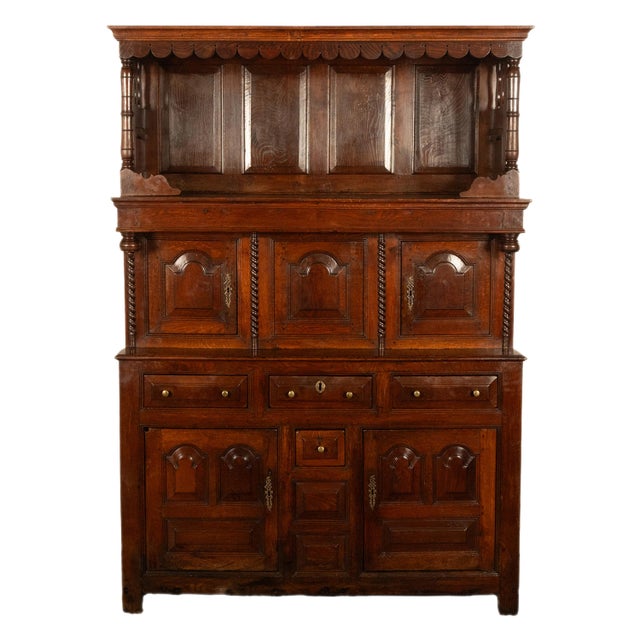 An early 18th century Welsh oak Cwpwrdd tridarn (three part cupboard) of outstanding quality with superb patina, from the...