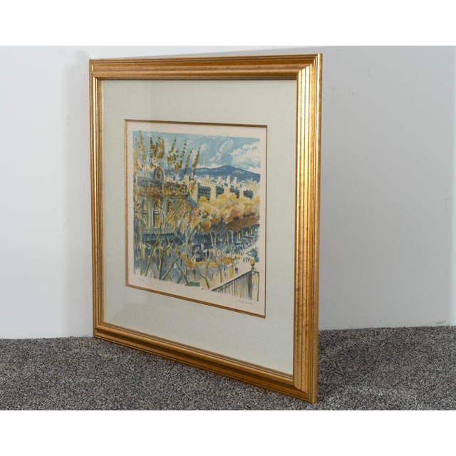 Spanish 1940s Josep Serra Llimona — Signed Limited Edition Stone Lithograph, Balcony View, 76/90 For Sale - Image 3 of 5
