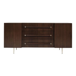 t.h. Robsjohn-Gibbings Credenza in Walnut and Brass, C. 1950s For Sale