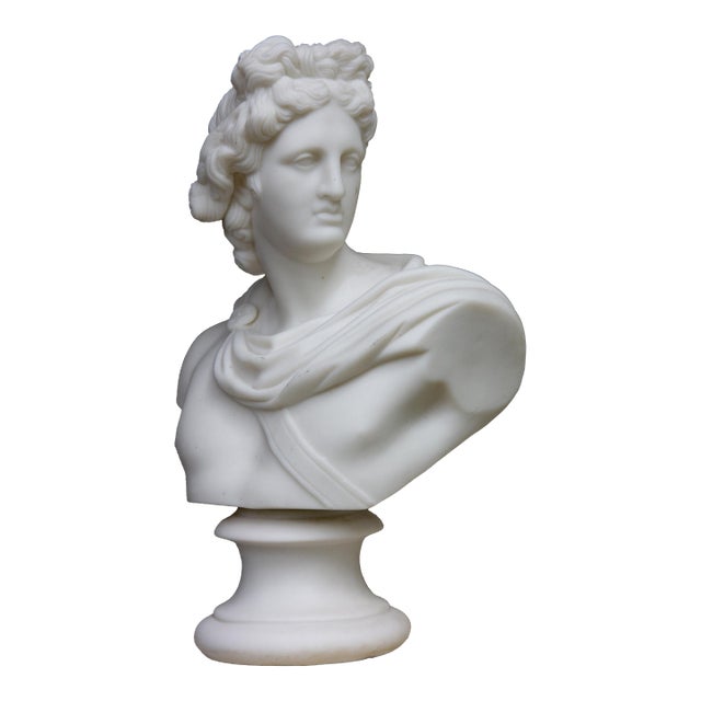 Antique Parian Bust of Apollo 19th Century For Sale