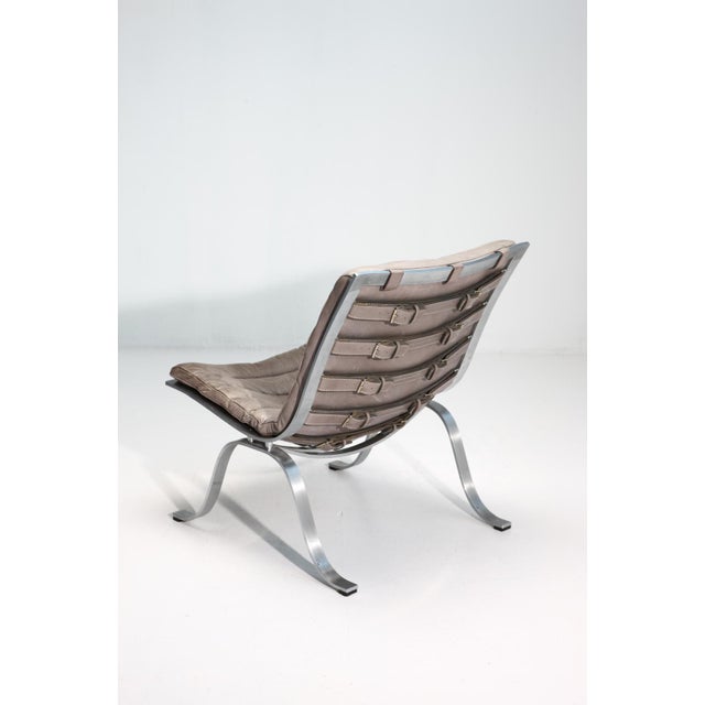 Mid-Century Modern Lowback Ari Chair in Grey Leather by Arne Norel, Denmark, 1960s For Sale - Image 3 of 7