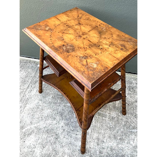 Vintage Tortoise Bamboo Side Table For Sale - Image 12 of 12