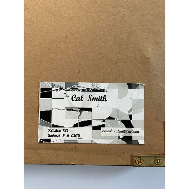 1990s Framed Painted Assemblage Sculpture Signed Cal Smith For Sale - Image 4 of 5