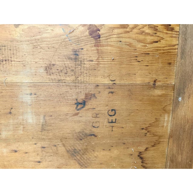 Vintage Distressed Desk in White, 1950s For Sale - Image 9 of 12