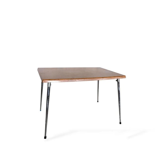 Mid-Century Modern Dining Table with Teak Veneer Top For Sale - Image 4 of 8