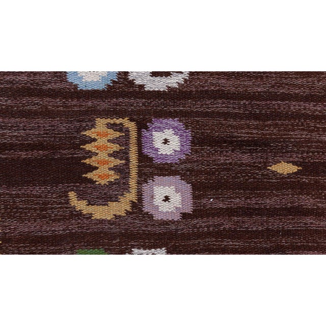 Brown Vintage Swedish Flat-Weave Rug by Solveig Westerberg, at Doris Leslie Blau For Sale - Image 8 of 9