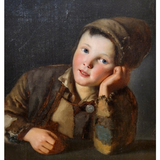 Mid 19th Century Portrait of a Child Coal Worker -19th Century Victorian Oil Painting For Sale - Image 5 of 9