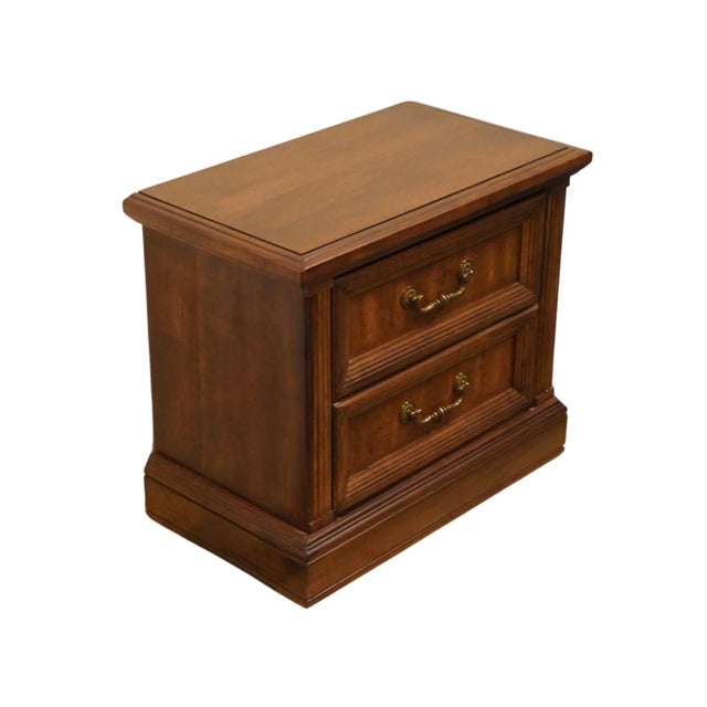 Italian Vaughn Furniture Galax, Va Walnut Italian Provincial Style 26″ Two Drawer Nightstand 244-15-A318 For Sale - Image 3 of 11