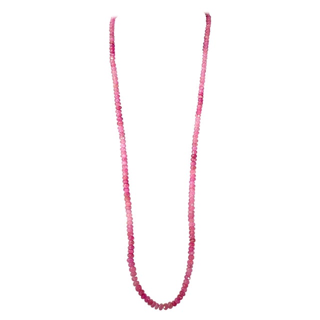 Natural 140 Carat Natural Ruby Bead Single Strand Necklace with Silver Clasp For Sale - Image 15 of 18