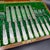 Late 20th Century Mother of Pearl Handled Dessert Serviced for 6 w/ oak box English Manor - 12 pcs For Sale In Philadelphia - Image 6 of 11