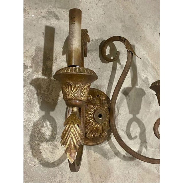 Vintage Traditional Style 2-Light Wall Sconce For Sale - Image 4 of 8