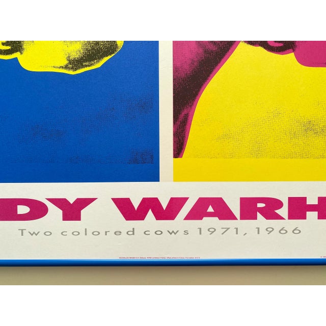 Metal Andy Warhol Estate Vintage 1989 First Edition Lithograph Print Framed Pop Art Poster " Two Colored Cows " 1971, 1966 For Sale - Image 7 of 12