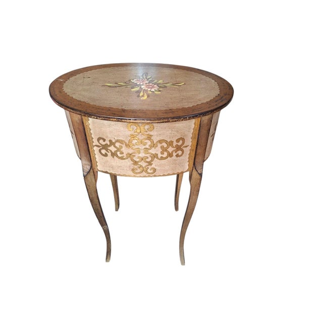 Beige Lacquered and Gilded Oval Coffee Table, 1960s For Sale - Image 8 of 18
