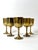 Hollywood Regency Vintage Brass Wine Goblets with Worn Silvered Interiors, 1960s, Set of 5 For Sale - Image 3 of 13