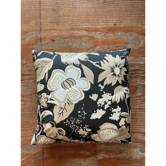 Textile Vintage Schumacher Printed Cotton Floral Cushion For Sale - Image 7 of 12
