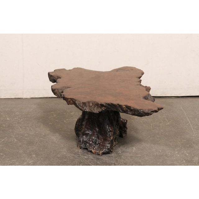 Mid 20th Century Live-Edge Cypress Wood Small Coffee Table For Sale - Image 11 of 12