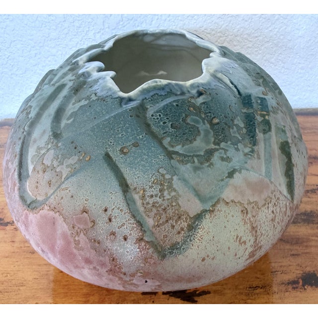 Large Tony Evans Signed and Numbered Studio Pottery Raku Centerpiece Bowl For Sale - Image 6 of 11