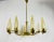 Brass Stilnovo Mid-Century Modern Italian Brass and Glass Chandelier, 1960s For Sale - Image 8 of 13