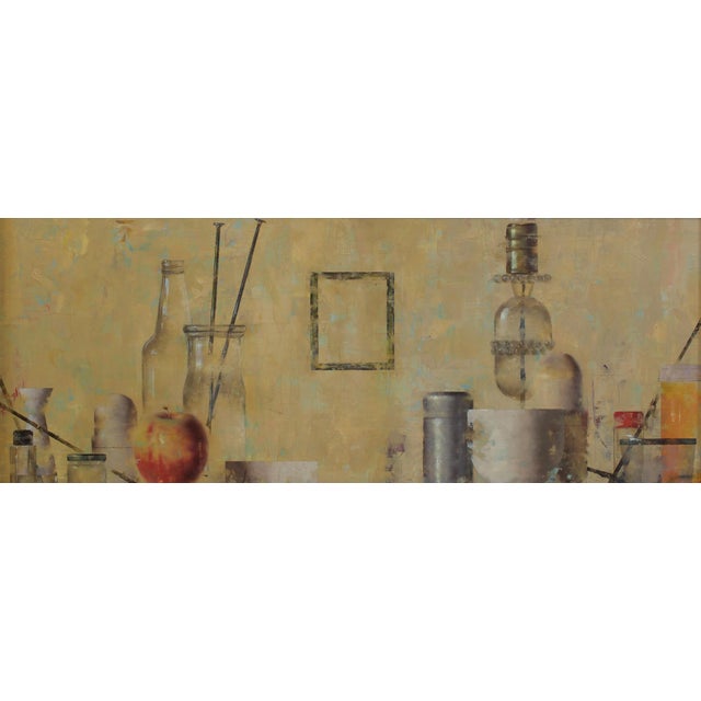 In "Guyon's Cloud," a collection of everyday objects is meticulously arranged, creating an intriguing still life that...