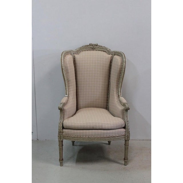 Louis XVI 19th Century Wing Chair For Sale - Image 14 of 14
