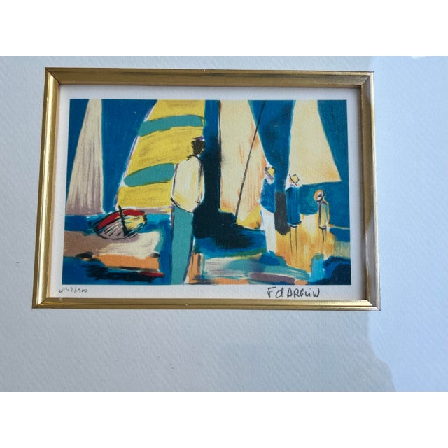 Late 20th Century Coastal /Nautical Framed Lithograph by François d'Arguin For Sale - Image 4 of 6