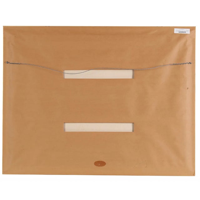 Mid Century Modern Beach Scene Oil Painting by M. Morgan For Sale - Image 4 of 5