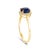 Early 21st Century 10K Yellow Gold Blue Sapphire and 1/10 Cttw Diamond Halo Ring, Size 6.5 For Sale - Image 5 of 7