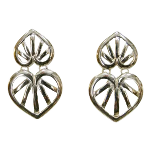 1980s Givenchy Modernist Silver Plated Open Work Earrings - 2 Pieces
