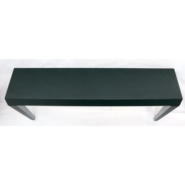 Black Extra Long Dark Green Lacquer Console Wall Table For Sale - Image 8 of 13