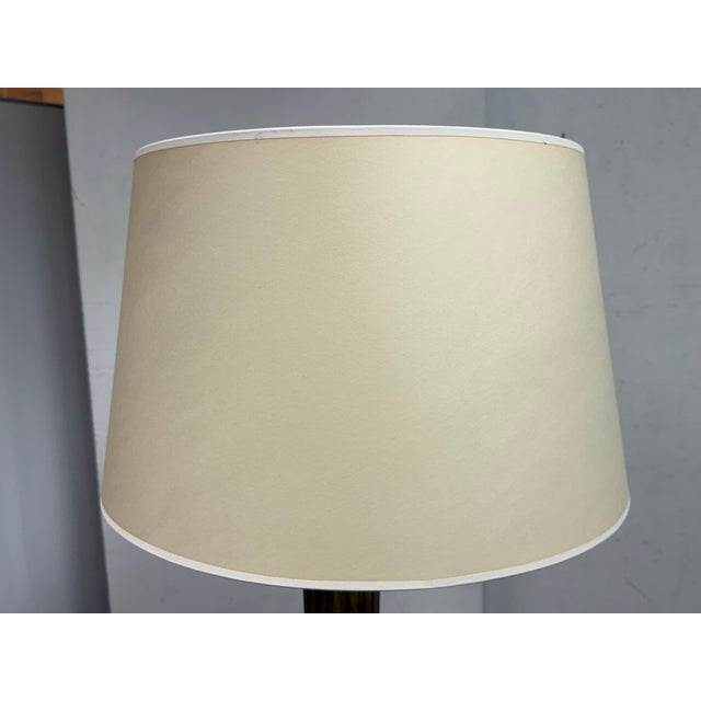 2010s Worlds Away Caprone Fluted Wood Floor Lamp For Sale - Image 5 of 12