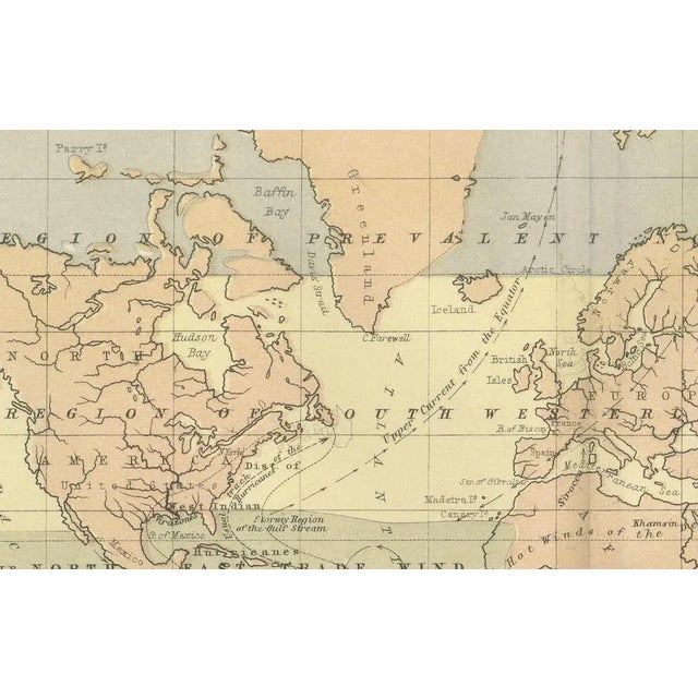 Wind and Hurricane Map by A.K. Johnston, 1852 For Sale - Image 9 of 10