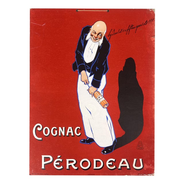 Advertising Poster from Pérodeau Cognac, Paris, 1920s For Sale