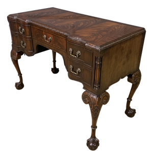 Chippendale Style Writing Desk in Flame Mahogany, 1920