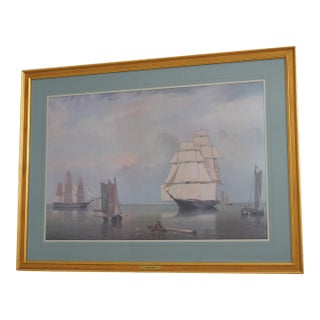 Salem Harbor High Quality Gold Leaf Framed Print For Sale